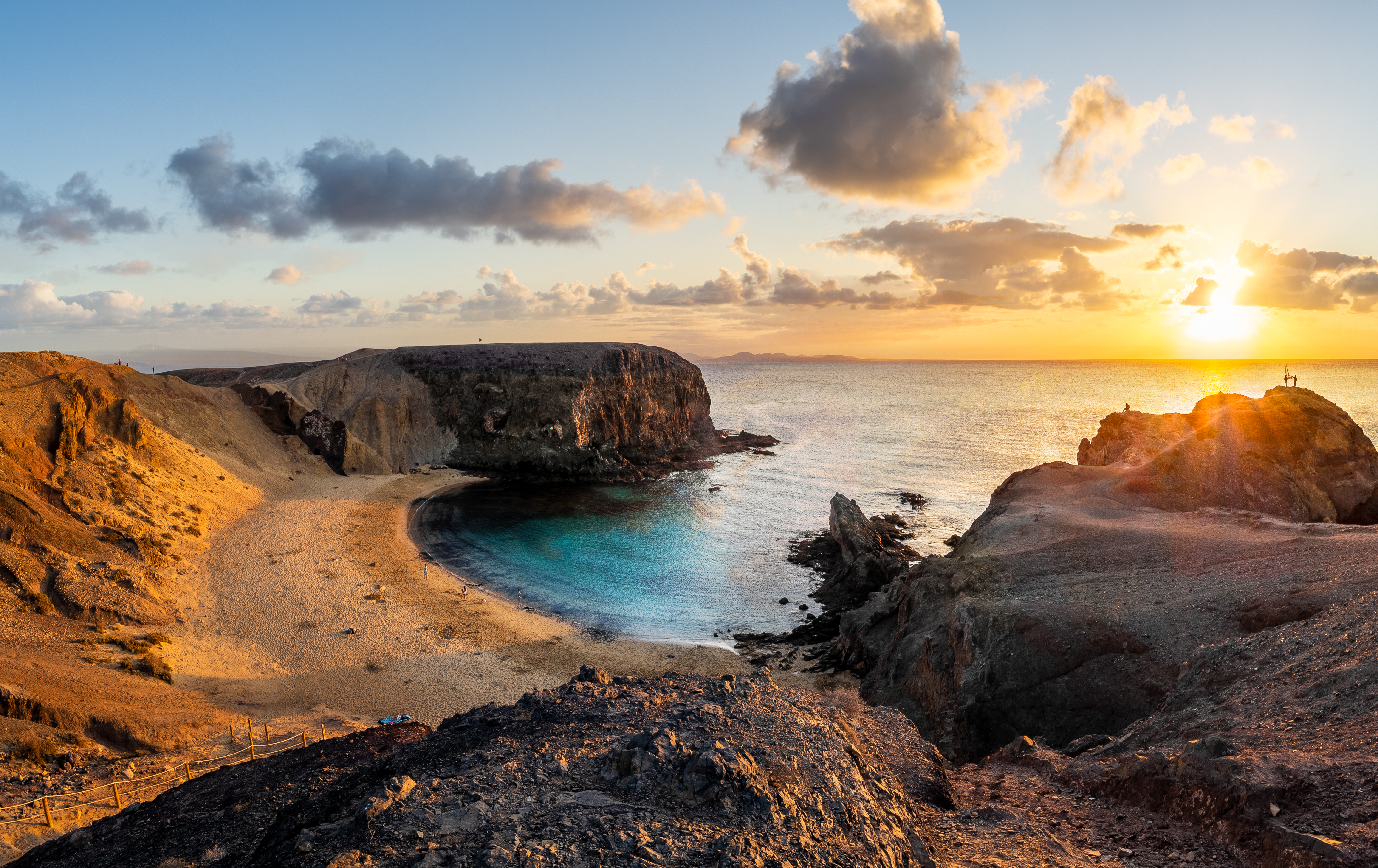Landscape with Papagayo beach at sunset, Lanzarote