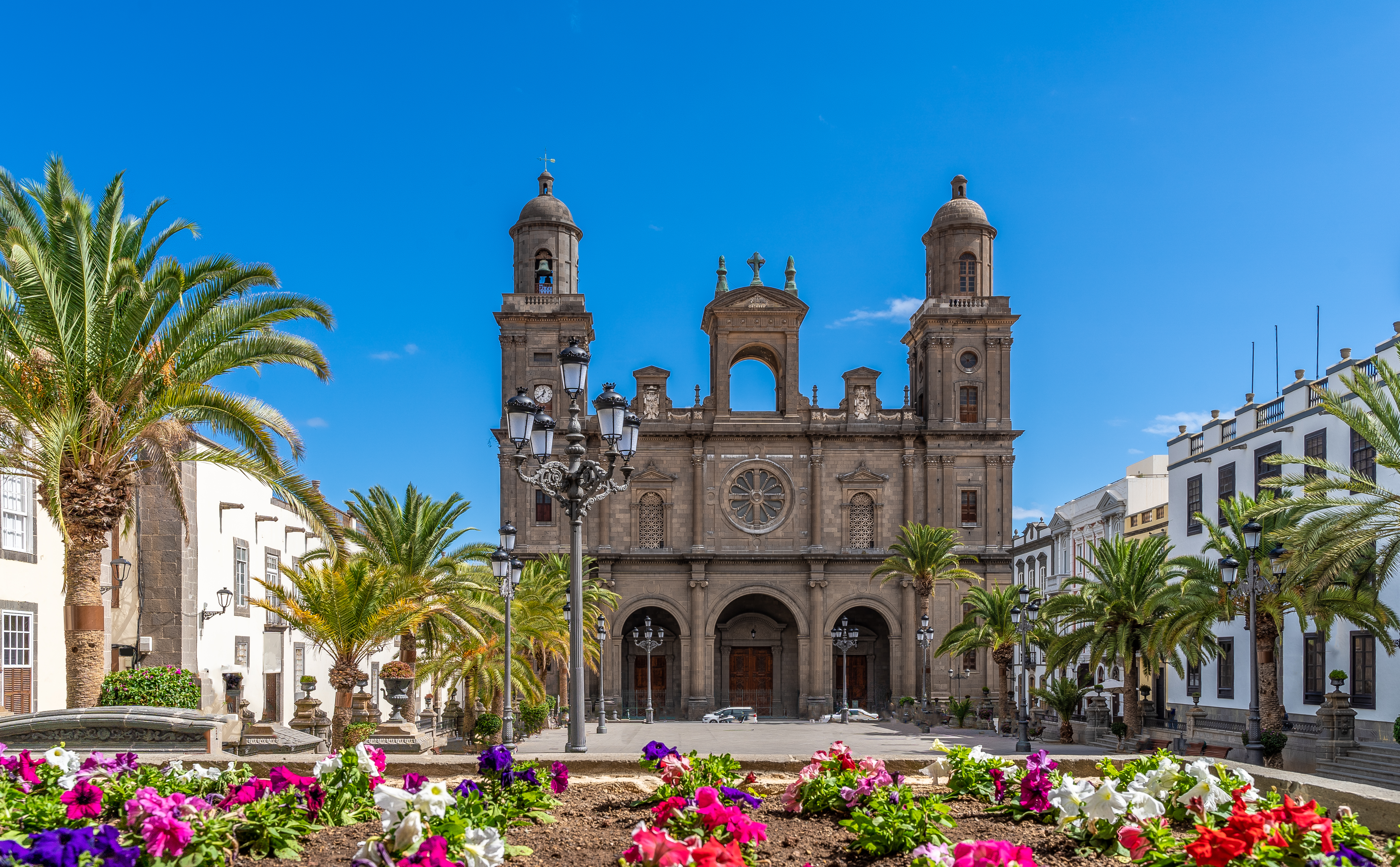 Landscape with Cathedral Santa Ana Vegueta in Las Palmas, Gran Canaria